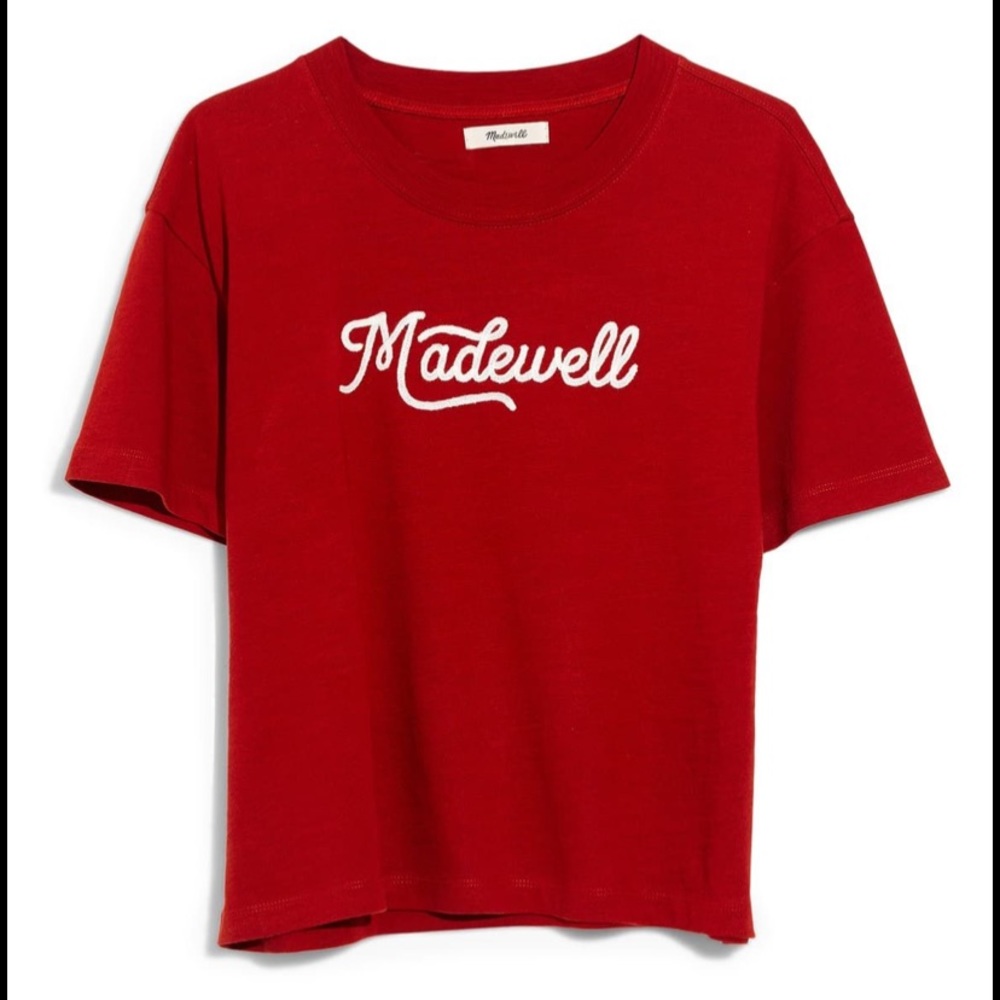 Embroidered Madewell Easy Crop Tee